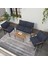 Modern Serisi Balkon, Bahçe, Cafe - Metal Kanepe Koltuk Takımı - 2+1+1 Sehpalı - Lacivert 3