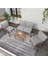 Modern Serisi Balkon, Bahçe, Cafe - Metal Kanepe Koltuk Takımı - 2+1+1 Sehpalı - Açık Gri 3