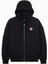 Classic Kadın Oversized Fit Fermuarlı Grafik Baskılı Siyah Hoodie 1