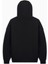 Classic Kadın Oversized Fit Fermuarlı Grafik Baskılı Siyah Hoodie 2