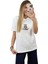 Kadın Bisiklet Yaka Bol Kesim Pamuk Önü Ayıcıklı T-Shirt 4