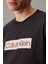 Erkek Calvin Klein Label T-Shirt - Gri 4