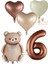 Kahverengi Renk Rakam Ayıcıklı ve Kalpli Folyo Balon Seti Yaş 6 1
