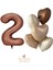 Kahverengi Renk Rakam ve 5'li Papatya Folyo Balon Seti Yaş 2 1