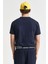 Erkek Embossed T-Shirt - Lacivert 2
