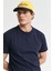 Erkek Embossed T-Shirt - Lacivert 4