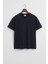 Erkek Embossed T-Shirt - Lacivert 5