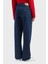 Regular Fit Orta-Yüksek Bel Geniş Paça Işlemeli Jeans Bayan Kot Pantolon EW000736 AF12436 MB001 3
