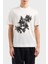 Çiçek Baskılı Pamuklu Regular Fit Bisiklet Yaka T Shirt Erkek T Shirt EM001024 AF10017 U0003 1
