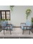 Modern Serisi Balkon, Bahçe, Cafe - Metal Kanepe Koltuk Takımı - 2+1+1 - Turkuaz 3