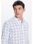 Erkek Slim Fit Dar Kesim %100 Pamuk Keten Doku Kareli Gömlek 2