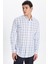 Erkek Slim Fit Dar Kesim %100 Pamuk Keten Doku Kareli Gömlek 3