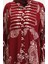 Viskon Kumaş Desenli Düğmeli Elbise 2014-01 Bordo 4