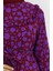 Viskon Kumaş Fırfırlı Elbise 2003-01 Bordo 4