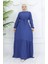 Belmando Kumaş Kuşaklı Elbise 2013-03 Indigo 1