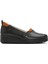 Kadın Siyah Dolgu Topuklu Deri Comfort Loafer 25SFD501318 1