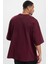 Sportswear Premium Essentials Pamuklu Oversize Kesim Erkek Bordo Spor Tişört ( Geniş Kesim ) 4