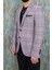 Erkek Slim Fit Mono Yaka Bordo Yarım Astar Ceket 2