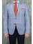 Erkek Slim Fit Mono Yaka Açık Lacivert Yarım Astar Ceket 1