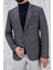 Erkek Slim Fit Mono Yaka Füme Ceket 2