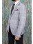 Erkek Slim Fit Mono Yaka Açık Gri Yarım Astar Ceket 2