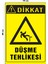 Metal Düşme Tehlikesi 15 cm x 20 cm Uyarı Levhası Yönlendirme Tabelası 1