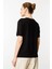 Kadın Yakası Yırtmaçlı ve Işlemeli T-Shirt 25768 Siyah 4
