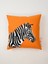 Zebra Desen Punch Kırlent Kılıfı - Turuncu 1