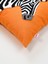 Zebra Desen Punch Kırlent Kılıfı - Turuncu 5