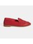 Kadın Kırmızı Slip-On Deri Loafer 1