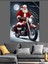 Motosikletli Noel Baba Dekoratif Kanvas - Mdf Ahşap Tablo 2