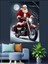 Motosikletli Noel Baba Dekoratif Kanvas - Mdf Ahşap Tablo 4