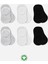 6'lı Silikonlu Babet Penye Çorap BS30101B Gri Beyaz Siyah 1