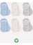 6'lı Silikonlu Babet Penye Çorap BS30101B Mavi Ekru Gri 1