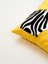 Zebra Desen Punch Kırlent Kılıfı - Sarı 3