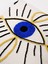 EYE OF AURA - Göz Figürlü Simli Punch Kırlent Kılıfı - Saks Mavi 3