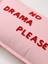 NO DRAMA PLEASE - Dikdörtgen Punch Kırlent Kılıfı - Pembe/Kırmızı 3