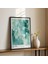 Pastel Mavi - Yeşil Tonlarda Soyut Desenli Japandi Ahşap Duvar Tablosu 2