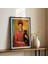 Frida Kahlo ve Siyah Kedi Portresi Doğal Ahşap Çerçeveli Duvar Tablosu 2