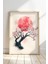 Sakura Kiraz Çiçeği Japon Duvar Sanatı Vintage Doğal Ahşap Çerçeveli tablo 1