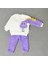 1-2-3 Yaş Minik Dino Kollu Kuzu Kumaş Sweat Pantolon Uzun Kollu Kız Erkek 2 Li Takımı 1