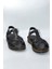 Kadın Siyah Bantlı Deri Comfort Sandalet ve Ayakkabı - ( DRN-443 ) 4
