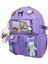 Kore Tarzı Aksesuarlı ve Ayıcıklı Okul Çantası Kız Çocuk ve Erkek Çocuk Sırt Çantası Lila 2