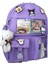 Kore Tarzı Aksesuarlı ve Ayıcıklı Okul Çantası Kız Çocuk ve Erkek Çocuk Sırt Çantası Lila 3