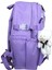 Kore Tarzı Aksesuarlı ve Ayıcıklı Okul Çantası Kız Çocuk ve Erkek Çocuk Sırt Çantası Lila 4