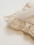 Bohem Fırfırlı Kırlent Kılıfı - Krem 2