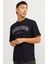 JJECALEB VARSITY 0 Yaka Black Erkek Tişört 12257579 3