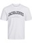 JJECALEB VARSITY 0 Yaka White Erkek Tişört 12257579 2