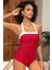 Shekını Karın Kontrolü Tek Parça Mayo Kadınlar Için Retro Halter Mayo Mütevazı Yüzme Kostümü Vintage Mayo Dolgulu Büyük Beden 5