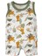 Leopar Askılı Üçlü Kısa Tulum Set 3